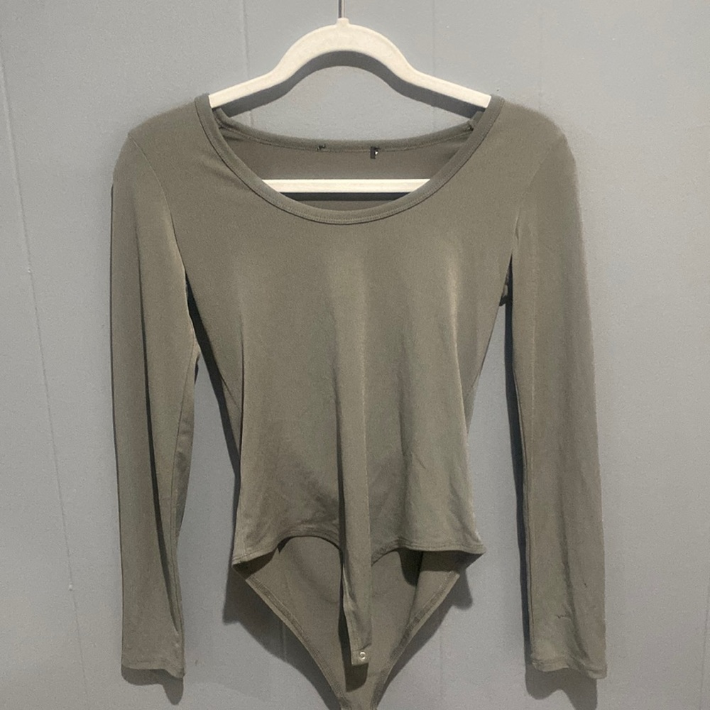 olive green stretchy bodysuit size small